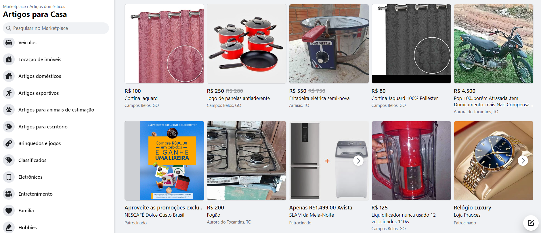 catalogo de produtos: imagem da página de catálogo de produtos de artigos domésticos