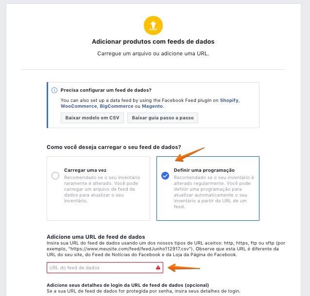 Em seguida, você pode conectar seu pixel do Facebook ao seu catálogo acessando "Fontes de Dados de Eventos"> "Conectar Rastreamento":