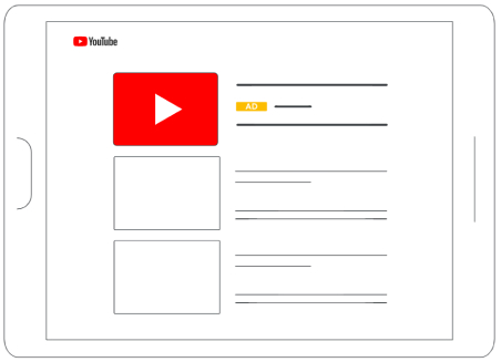 topo de funil marketing: imagem do formato de anúncio do YouTube