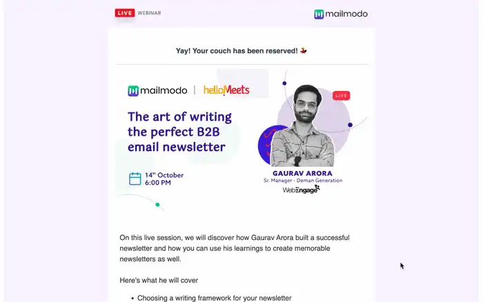 E-mail marketing interativo: imagem da plataforma mailmodo