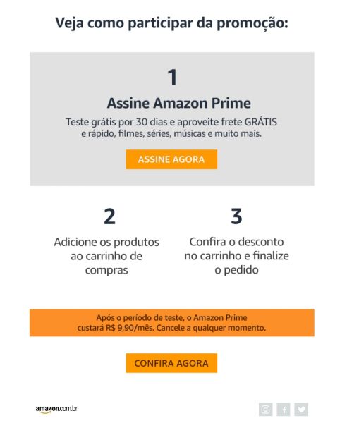 Email Marketing: exemplo de email da Amazon
