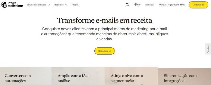 Email Marketing: imagem da plataforma MailChimp