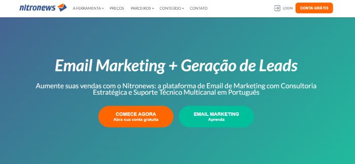 Email Marketing: imagem da plataforma Nitronews