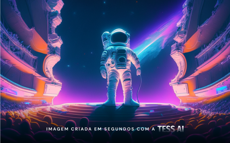Tess AI Platform: imagem de um astronauta com o fundo de estrelas