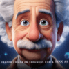Imagen al estilo Disney Pixar: imagen generada por la IA Tess que ilustra a Albert Einstein.