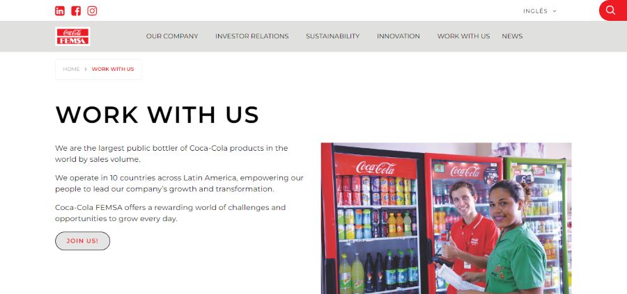 Examples of Artificial Inteligence: page Coca-Cola FEMSA