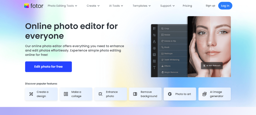 Fotor: Fotor platform home page